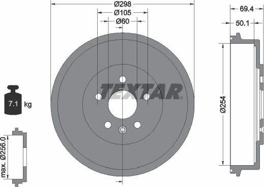 Textar 94039500 - Tamburo freno autozon.pro