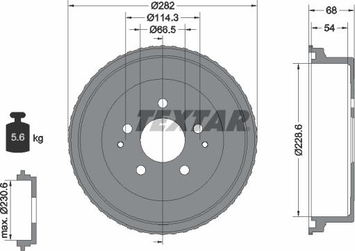 Textar 94034400 - Tamburo freno autozon.pro