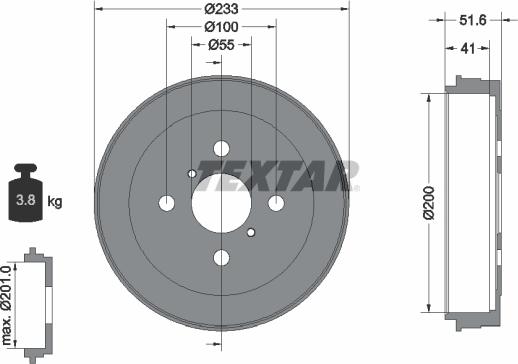 Textar 94034600 - Tamburo freno autozon.pro