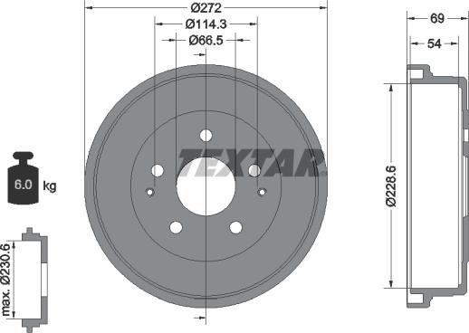 Textar 94034300 - Tamburo freno autozon.pro