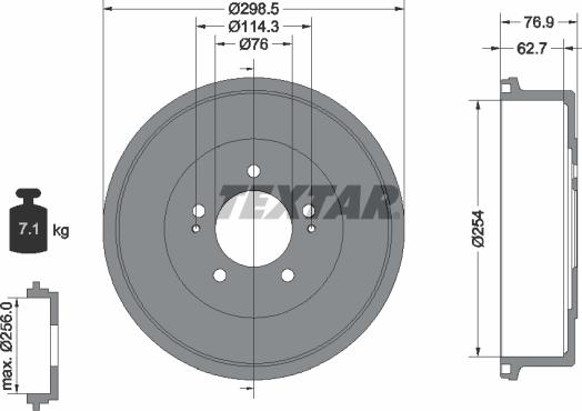 Textar 94035700 - Tamburo freno autozon.pro