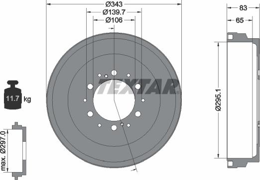 Textar 94036200 - Tamburo freno autozon.pro