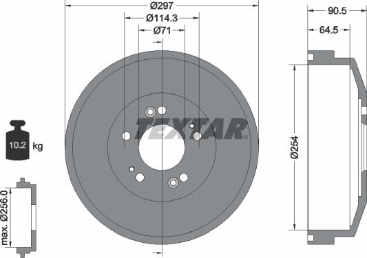 Textar 94030500 - Tamburo freno autozon.pro