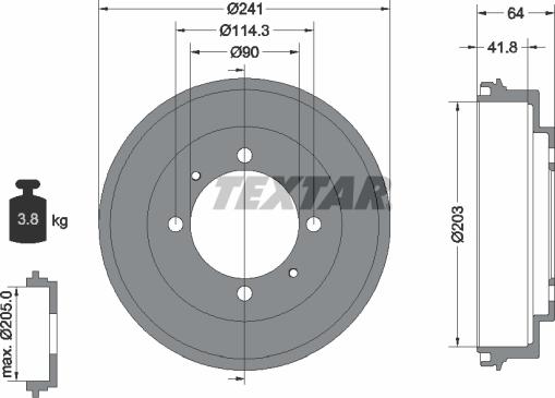 Textar 94030100 - Tamburo freno autozon.pro