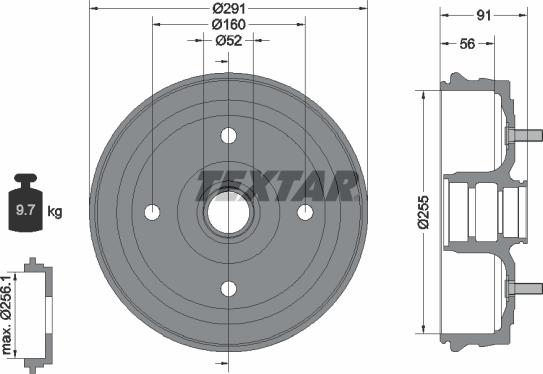 Textar 94030800 - Tamburo freno autozon.pro