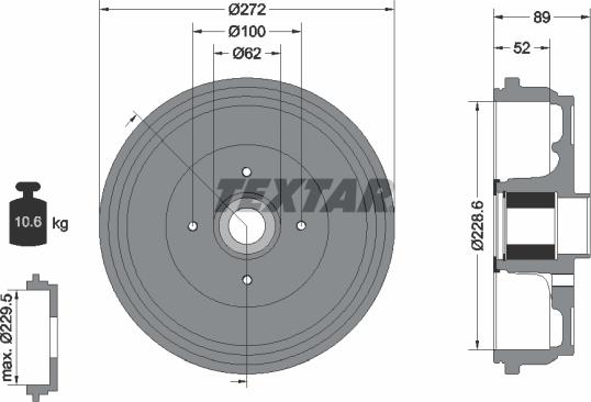 Textar 94038900 - Tamburo freno autozon.pro