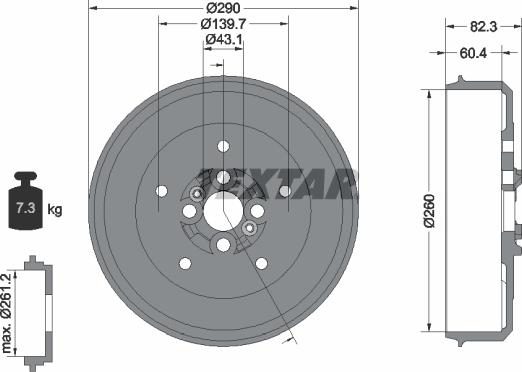 Textar 94038500 - Tamburo freno autozon.pro