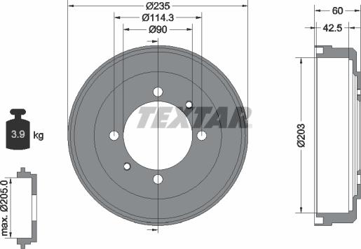 Textar 94033600 - Tamburo freno autozon.pro