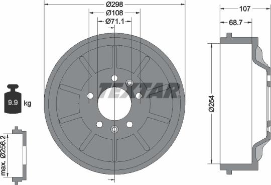 Textar 94032900 - Tamburo freno autozon.pro