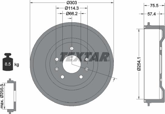 Textar 94032800 - Tamburo freno autozon.pro