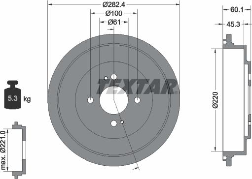 Textar 94037000 - Tamburo freno autozon.pro