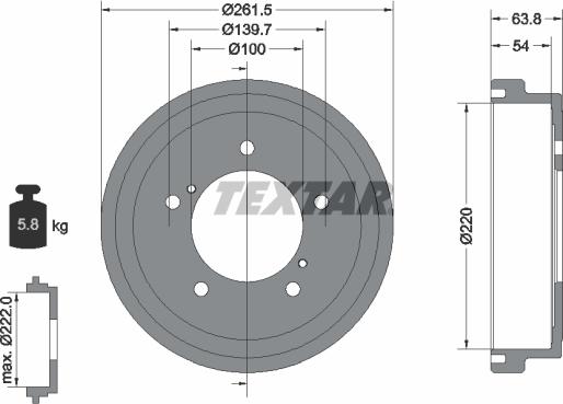 Textar 94037800 - Tamburo freno autozon.pro