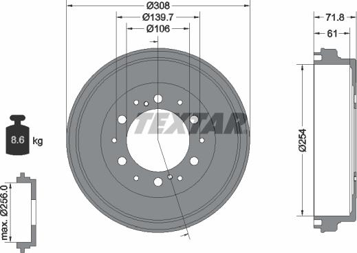 Textar 94037300 - Tamburo freno autozon.pro