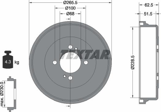 Textar 94029900 - Tamburo freno autozon.pro