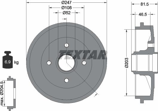 Textar 94024900 - Tamburo freno autozon.pro