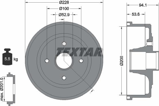 Textar 94024200 - Tamburo freno autozon.pro