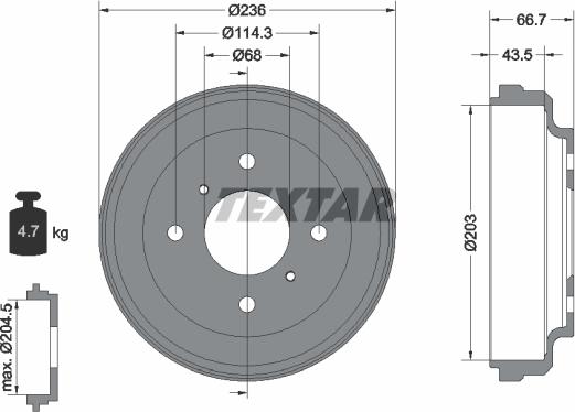 Textar 94026900 - Tamburo freno autozon.pro