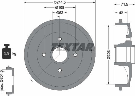 Textar 94026600 - Tamburo freno autozon.pro