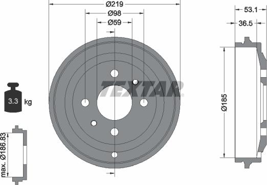 Textar 94020000 - Tamburo freno autozon.pro