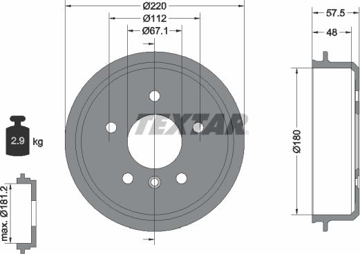 Textar 94020200 - Tamburo freno autozon.pro