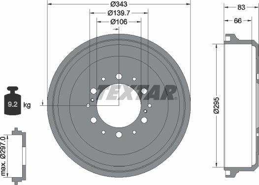 Textar 94021000 - Tamburo freno autozon.pro