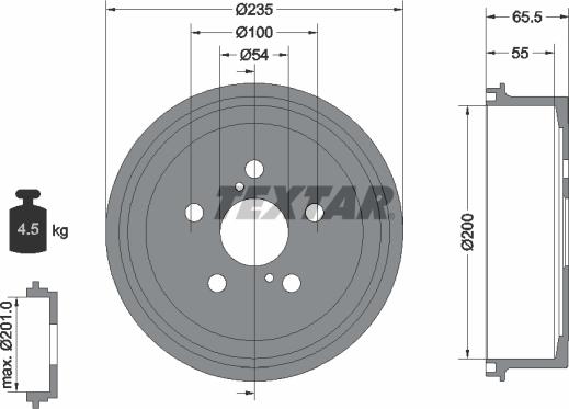 Textar 94021300 - Tamburo freno autozon.pro