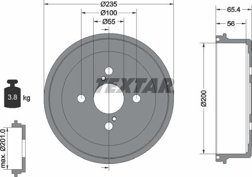 Textar 94021200 - Tamburo freno autozon.pro