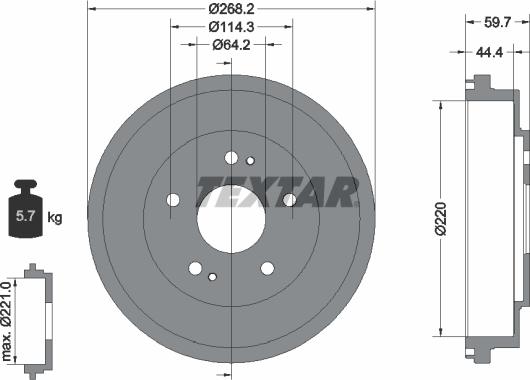 Textar 94023000 - Tamburo freno autozon.pro