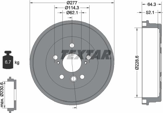 Textar 94022200 - Tamburo freno autozon.pro