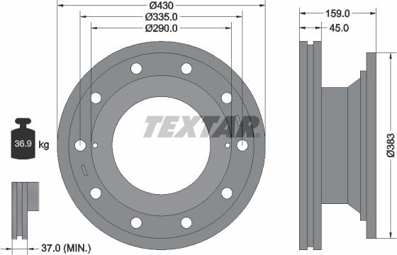 Textar 93095900 - Discofreno autozon.pro