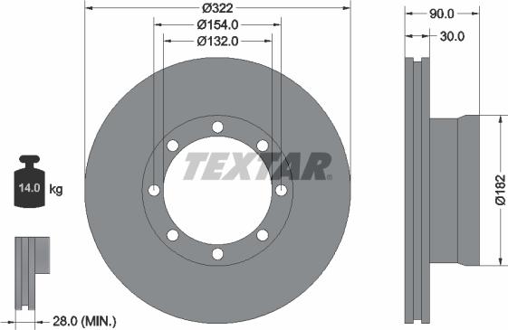 Textar 93058800 - Discofreno autozon.pro