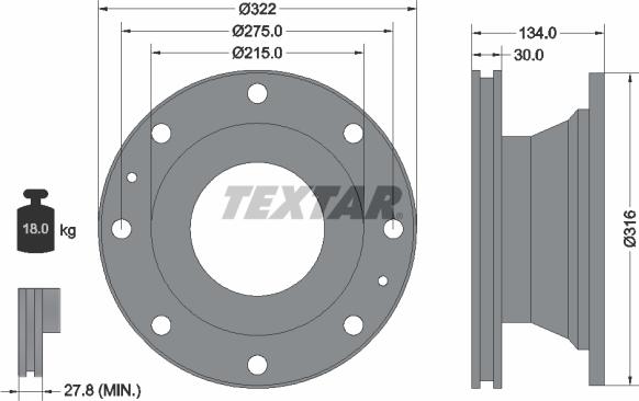 Textar 93084900 - Discofreno autozon.pro