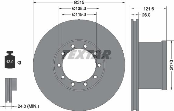 Textar 93084100 - Discofreno autozon.pro