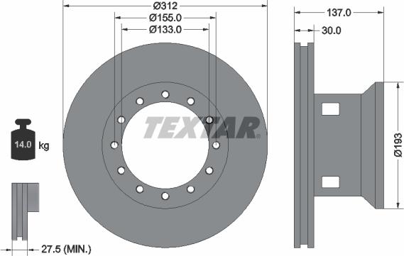 Textar 93084200 - Discofreno autozon.pro