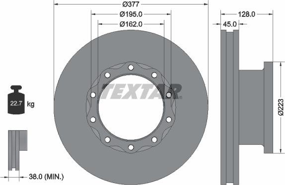 Textar 93086900 - Discofreno autozon.pro