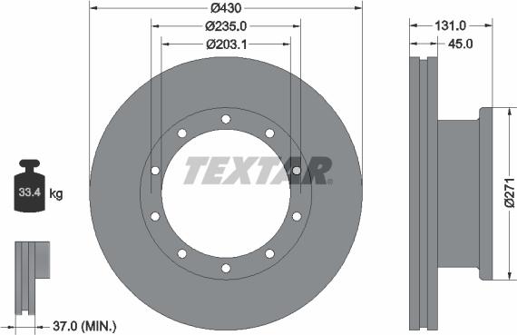 Textar 93086800 - Discofreno autozon.pro