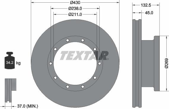 Textar 93087900 - Discofreno autozon.pro