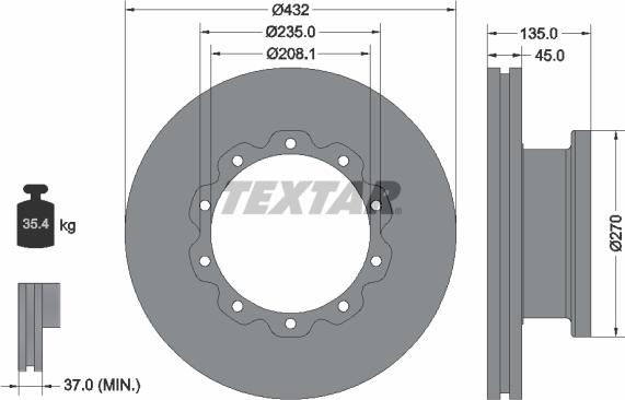 Textar 93087000 - Discofreno autozon.pro