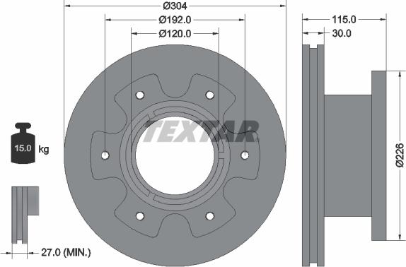 Textar 93191600 - Discofreno autozon.pro