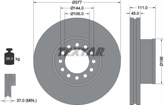 Textar 93191200 - Discofreno autozon.pro