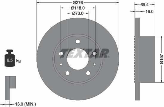 Textar 93104800 - Discofreno autozon.pro