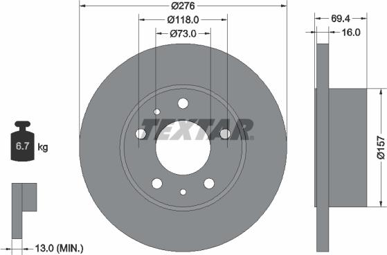 Textar 93104700 - Discofreno autozon.pro