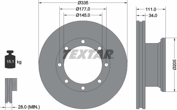 Textar 93102300 - Discofreno autozon.pro