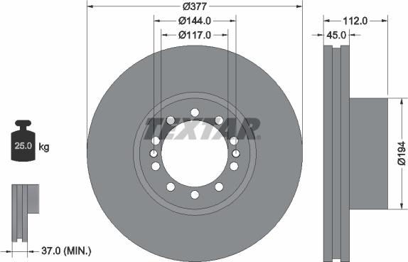 Textar 93187600 - Discofreno autozon.pro