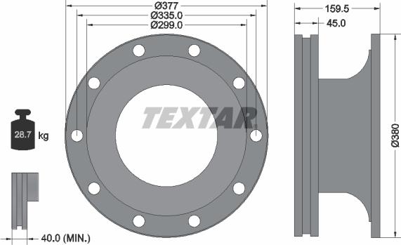 Textar 93126900 - Discofreno autozon.pro