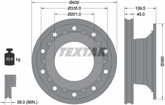 Textar 93127100 - Discofreno autozon.pro