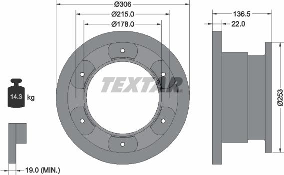 Textar 93127300 - Discofreno autozon.pro