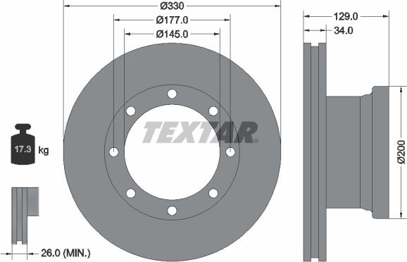 Textar 93127700 - Discofreno autozon.pro