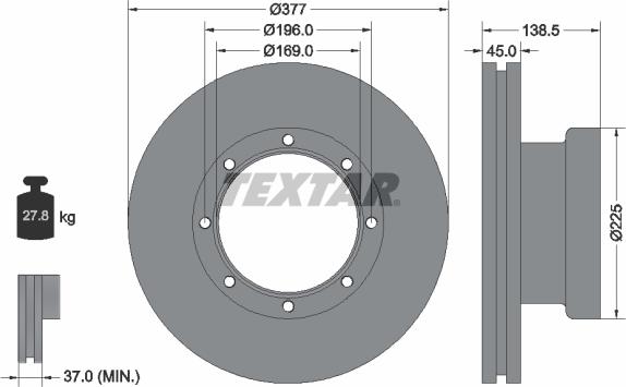 Textar 93276600 - Discofreno autozon.pro