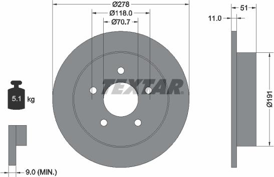 Textar 92099800 - Discofreno autozon.pro